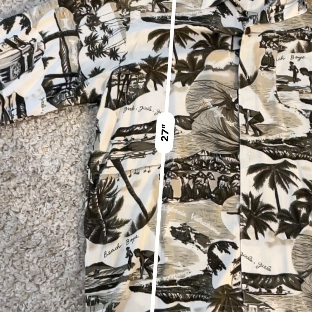Hana Bay Island Style Rayon Aloha Shirt Scenic Print (M) - Picture 6 of 8